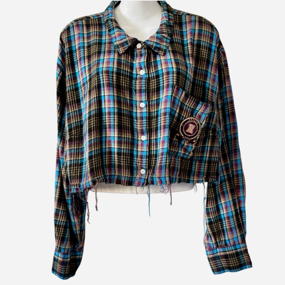 Savage X Fenty Tied Up Tartan Plaid Shirt